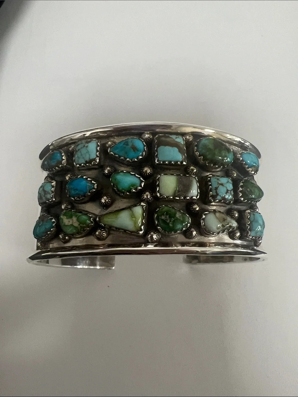Turquoise Stone Sterling Silver Cuff Bracelet
